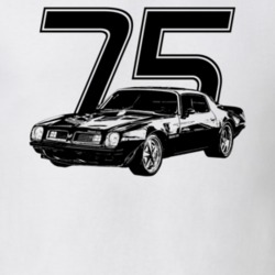 1975 Firebird Trans Am Three Quarter View With Year Light Color T Shir
