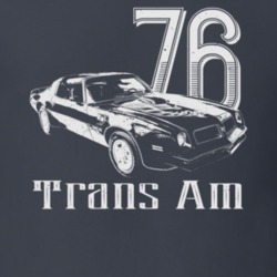 1976 Firebird Trans Am Angle View Vintage Style Dark Color T Shirt