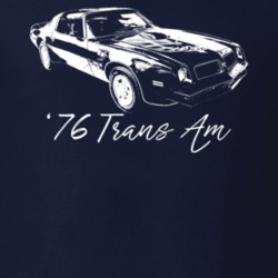 1976 Firebird Trans Am Three Quarter View With Model Year Dark Color T