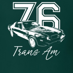 1976 Firebird Trans Am Three Quarter View With Year And Model Dark Col