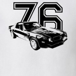 1976 Firebird Trans Am Three Quarter View With Year Light Color T Shir