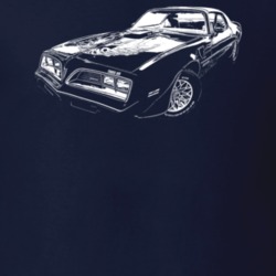 1977 Firebird Trans Am Three Quarter View Dark Color T Shirt