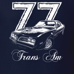 1977 Firebird Trans Am Three Quarter View With Year And Model Dark Col