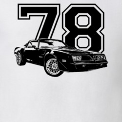 1978 Firebird Trans Am Three Quarter View With Year Light Color T Shir