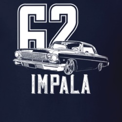 1962 Impala Side View Vintage Style Dark Color T Shirt