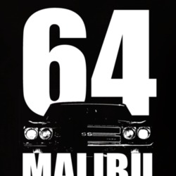 1964 Malibu Grill View With Year And Model Name Black T Shirt
