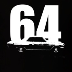 1964 Malibu Side View With Year Black T Shirt
