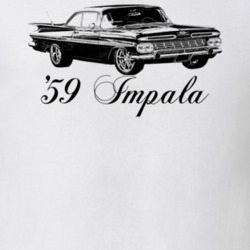 1959 Impala Three Quarter View With Model Year Light Color T Shirt