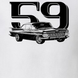 1959 Impala Three Quarter View With Year Light Color T Shirt