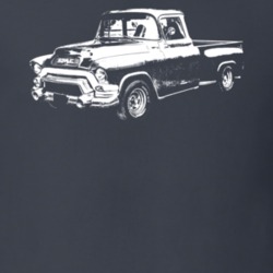 1955 Blue Chip Series Truck Angle View Dark Color T Shirt