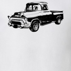 1955 Blue Chip Series Truck Angle View Light Color T Shirt