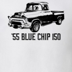 1955 Blue Chip Series Truck Angle View With Model Year Light Color T S