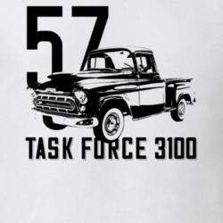 1957 3100 Task Force Truck Angle View With Year And Model Light Color 