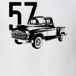1957 3100 Task Force Truck Angle View With Year Light Color T Shirt
