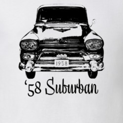 1958 Suburban Grill View With Model Name Light Color T Shirt