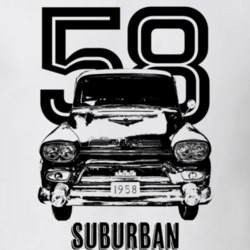 1958 Suburban Grill View With Year And Model Light Color T Shirt