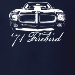 1971 Firebird Grill View With Model Year Dark Color T Shirt