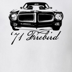 1971 Firebird Grill View With Model Year Light Color T Shirt