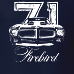 1971 Firebird Grill View With Year And Model Dark Color T Shirt