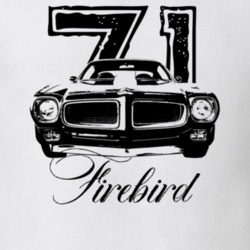 1971 Firebird Grill View With Year And Model Light Color T Shirt
