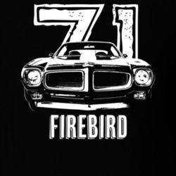 1971 Firebird Grill View With Year And Model Name Dark Color T Shirt