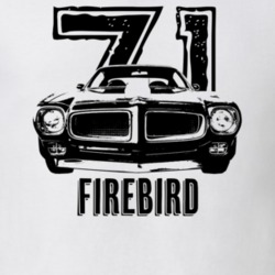1971 Firebird Grill View With Year And Model Name Light Color T Shirt