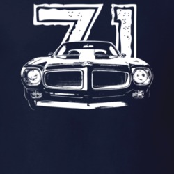 1971 Firebird Grill View With Year Dark Color T Shirt