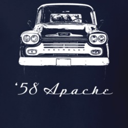 1958 Apache 32 Stepside Truck Grill View With Model Year Dark Color T 