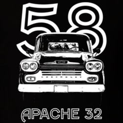 1958 Apache 32 Stepside Truck Grill View With Year And Model Dark Colo