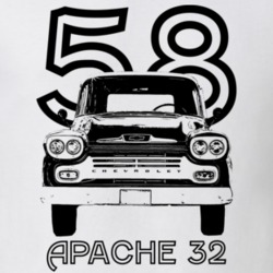 1958 Apache 32 Stepside Truck Grill View With Year And Model Light Col