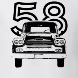 1958 Apache 32 Stepside Truck Grill View With Year Light Color T Shirt