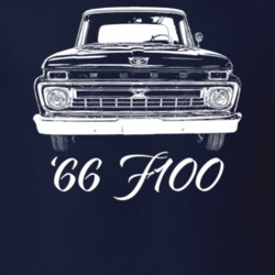 1966 F100 Grill View With Model Year Dark Color T Shirt