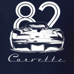 1982 Corvette Grill View With Year And Model Dark Color T Shirt T Shir