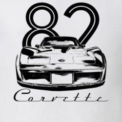 1982 Corvette Grill View With Year And Model Light Color T Shirt T Shi