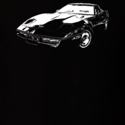 1984 Corvette Three Quarter View Dark Color T Shirt