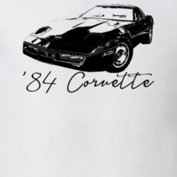 1984 Corvette Three Quarter View With Model Year Light Color T Shirt