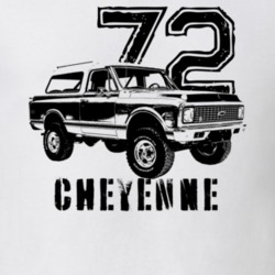 1972 Blazer Cheyenne Side View With Model And Year Light Color T Shirt