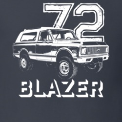 1972 Blazer Cheyenne Side View With Year And Model Dark Color T Shirt