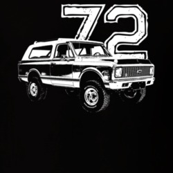 1972 Blazer Cheyenne Side View With Year Dark Color T Shirt