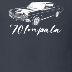 1970 Impala Three Quarter View With Model Year Dark Color T Shirt