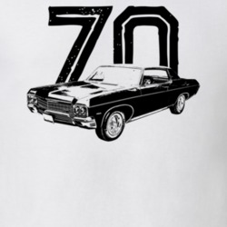 1970 Impala Three Quarter View With Year Light Color T Shirt