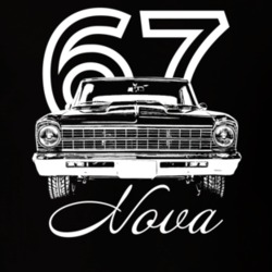 1967 Nova Grill View With Year And Model Dark Color T Shirt