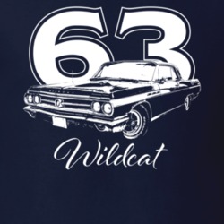 1963 Wildcat Three Quarter View With Year And Model Dark Color T Shirt