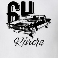 1964 Riviera Three Quarter View With Year And Model Light Color T Shir
