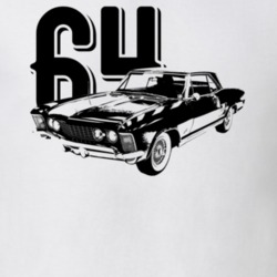 1964 Riviera Three Quarter View With Year Light Color T Shirt