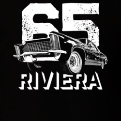 1965 Riviera Three Quarter View With Year And Model Dark Color T Shirt