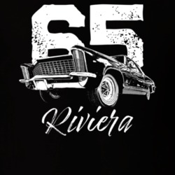 1965 Riviera Three Quarter View With Year Model Dark Color T Shirt
