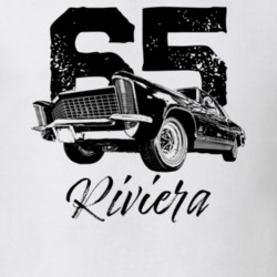 1965 Riviera Three Quarter View With Year Model Light Color T Shirt