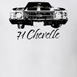 1971 Chevelle Grill View With Model Year Light Color T Shirt