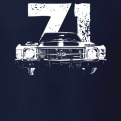 1971 Chevelle Grill View With Year Dark Color T Shirt